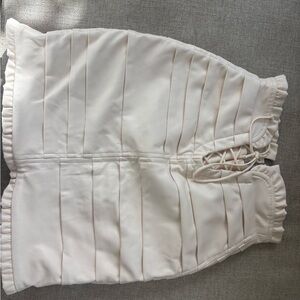 Elegant cream pleather skirt